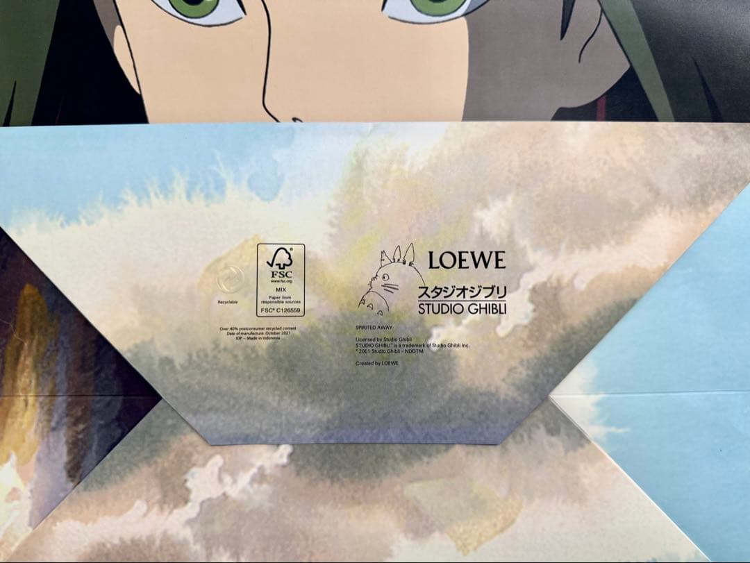 LOEWE × スタジオジブリ 千と千尋の神隠し コラボ ハク ショップ袋