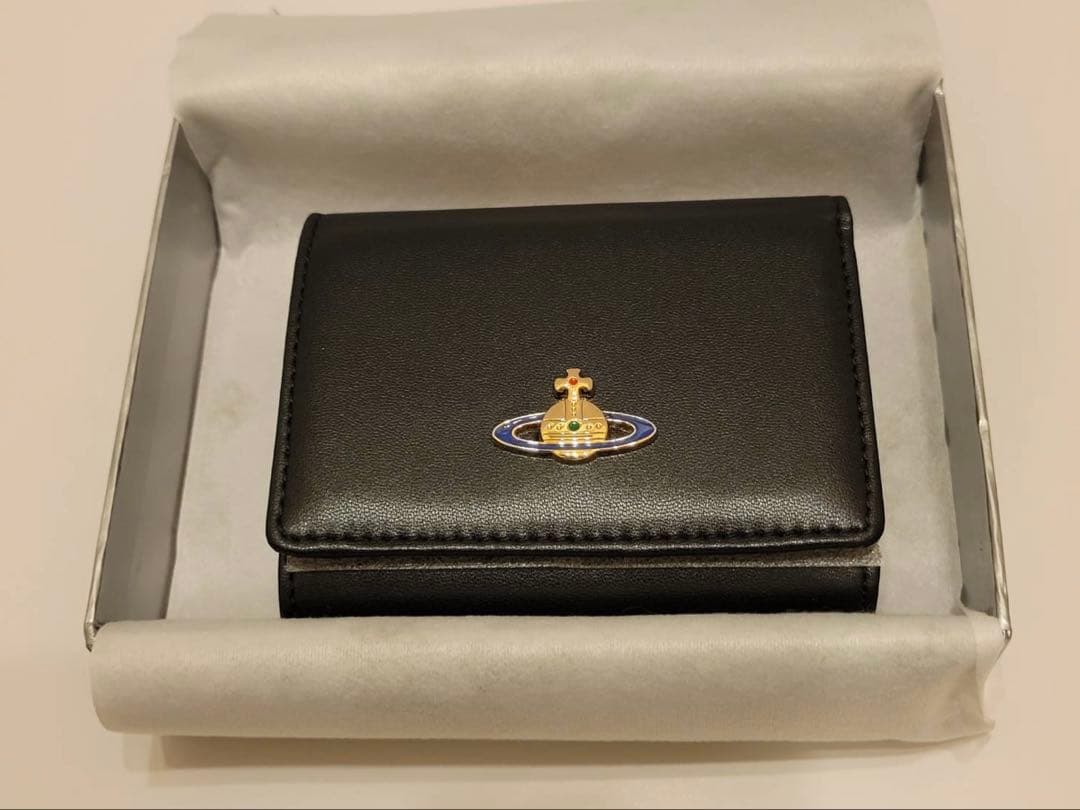 ボンバーズVivienne Westwood 三つ折り財布ブラック