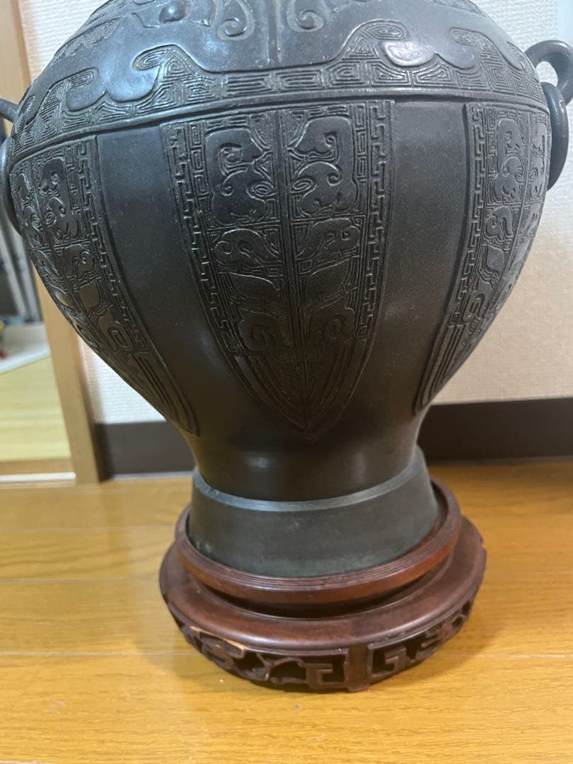 中国銅瓶、骨董、本物 花瓶　壷