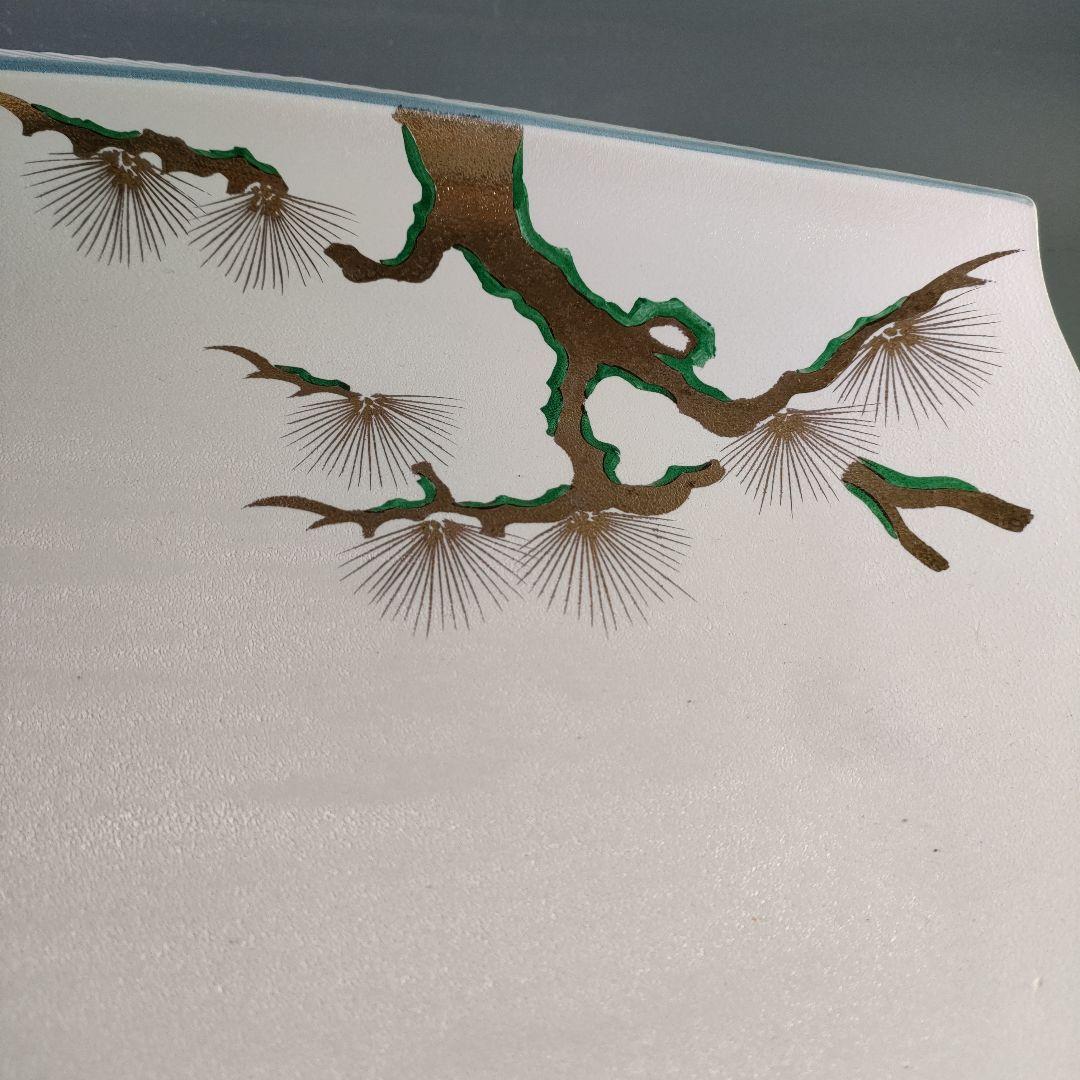 A885-2/平戸三川内焼/山玉泉 造/錦老松絵盛込皿/大皿/額皿/盛皿/