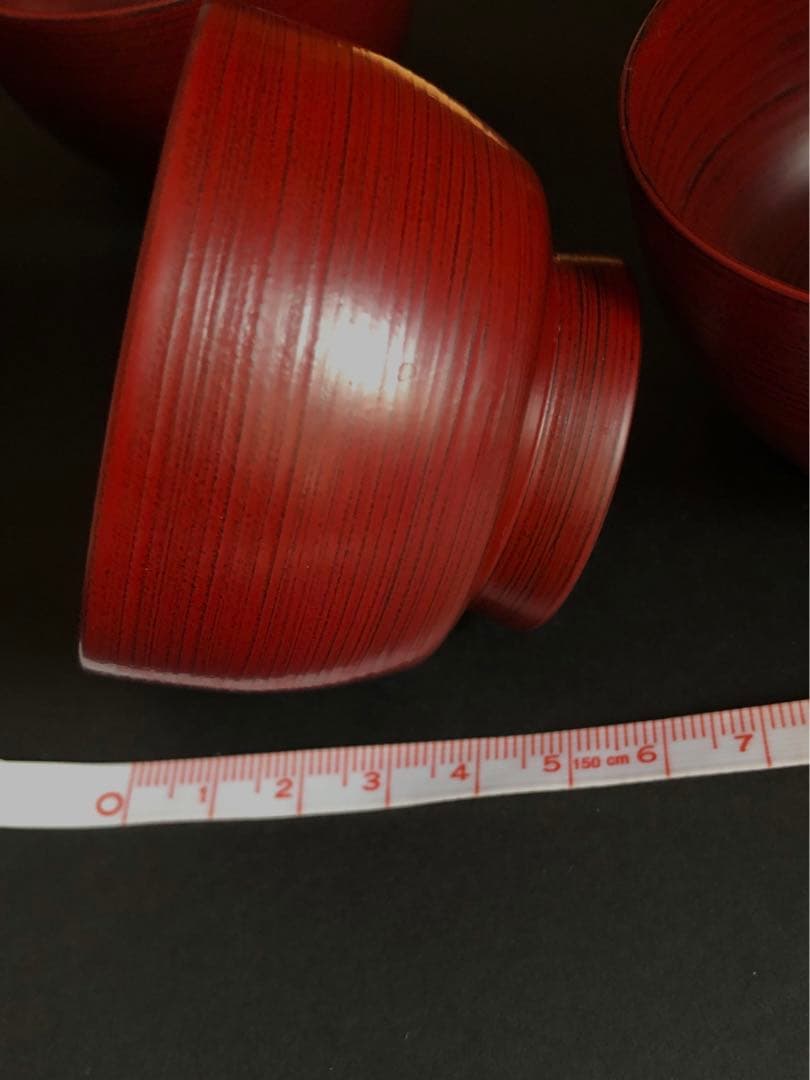 輪島塗　お猪口　朱色5客セット