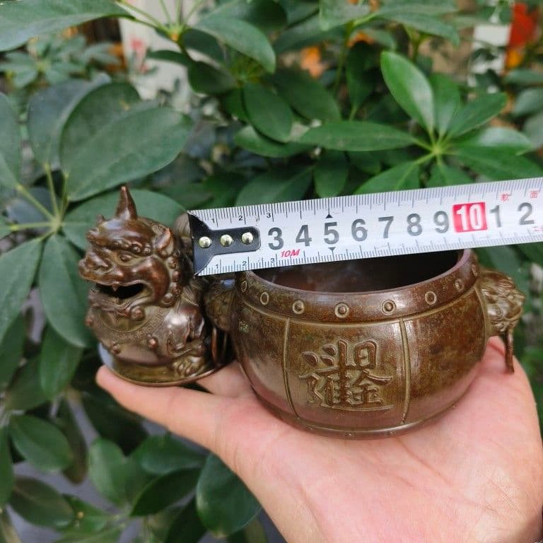 銅細工 香炉 招財進宝 薫香炉 置物 香道具 装飾品 工芸品 美術品