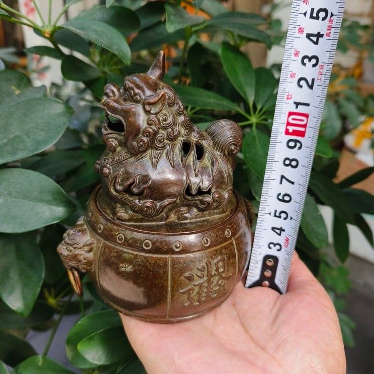 銅細工 香炉 招財進宝 薫香炉 置物 香道具 装飾品 工芸品 美術品