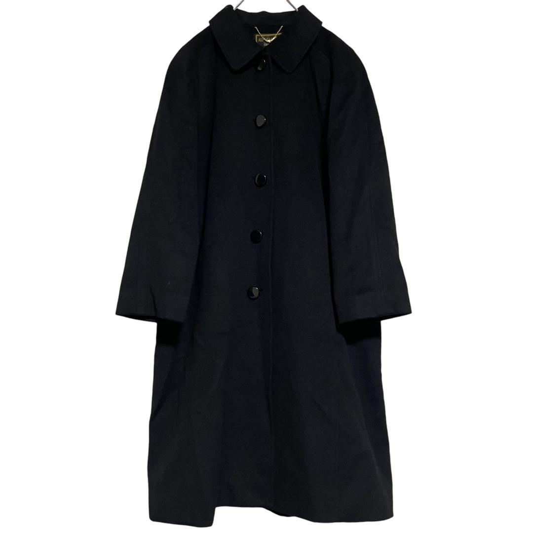 カシミヤ100%×美品【vintage】マキシ丈ロングチェスターコート 黒 XL