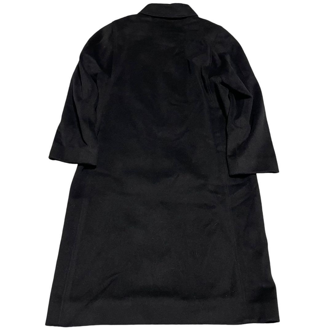 カシミヤ100%×美品【vintage】マキシ丈ロングチェスターコート 黒 XL