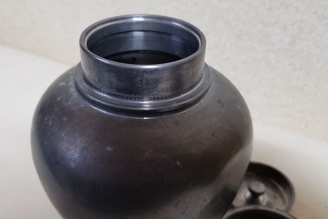 乾茂號造 錫製 茶入 茶心壷 茶道具 煎茶道具