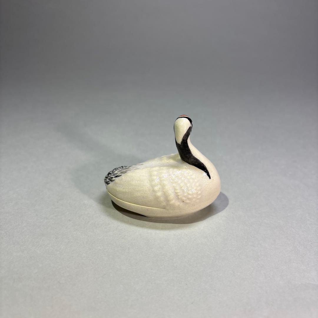 (未使用)今岡三四郎　鶴香合(桐箱入)