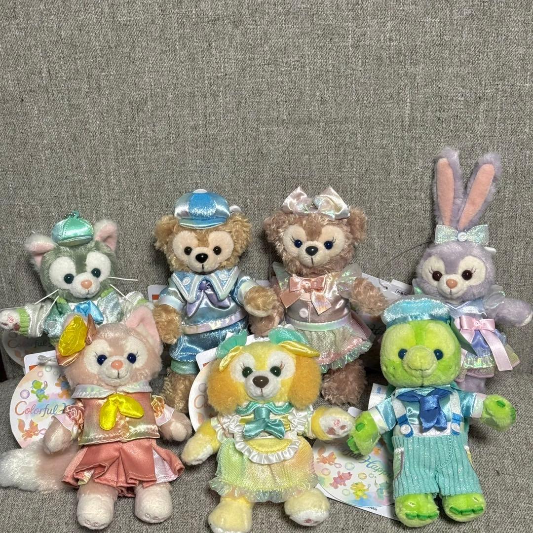 東京ディズニーシー　カラフルハピネス　ぬいぐるみバッジ　7体セット　コンプリート