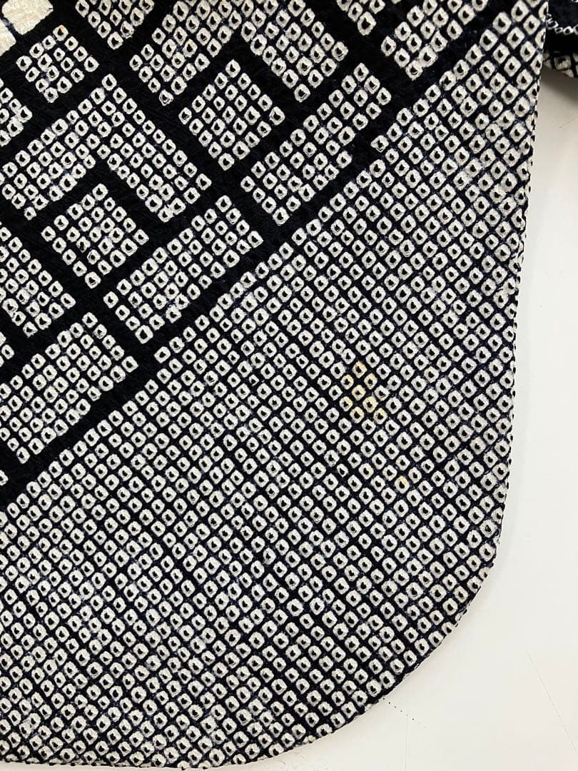 総絞り◆ 振袖6点セット ◆丈165cm成人式正絹黒ブラックフルセットMb34