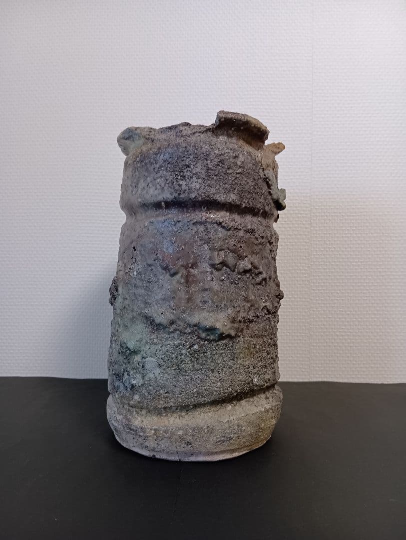 【茶道具】花入れ 信楽焼 杉本貞光 作