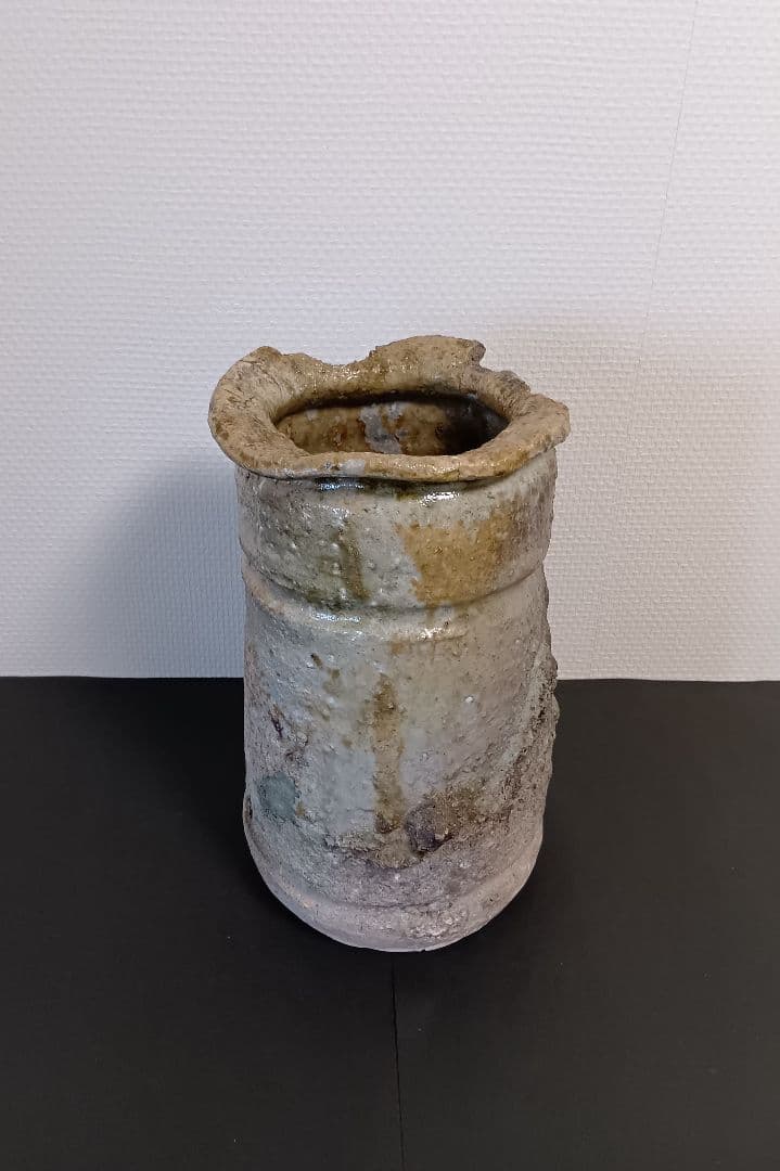 【茶道具】花入れ 信楽焼 杉本貞光 作