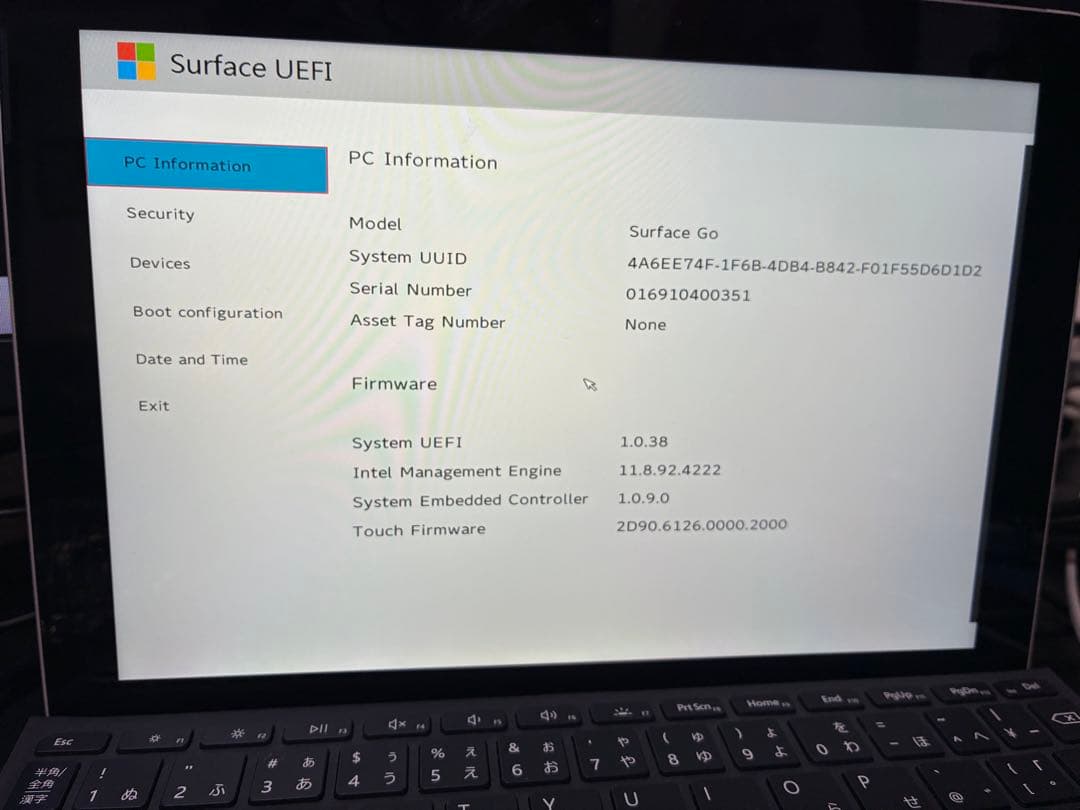 ジャンクタブレットPC surface go 1824 五台セット