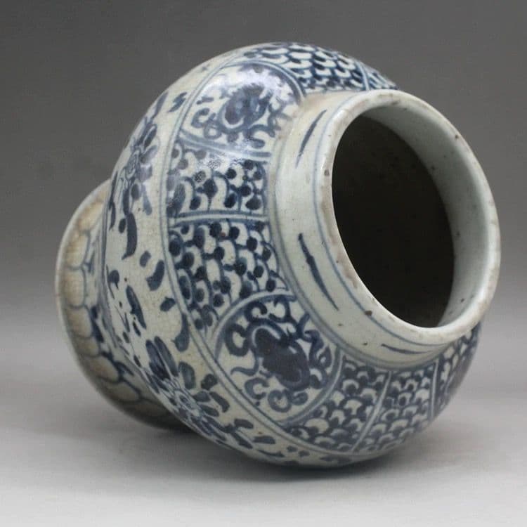 元 青花鳳紋缶 景徳鎮 陶磁器 装飾品 現代工芸品 美術品 置物