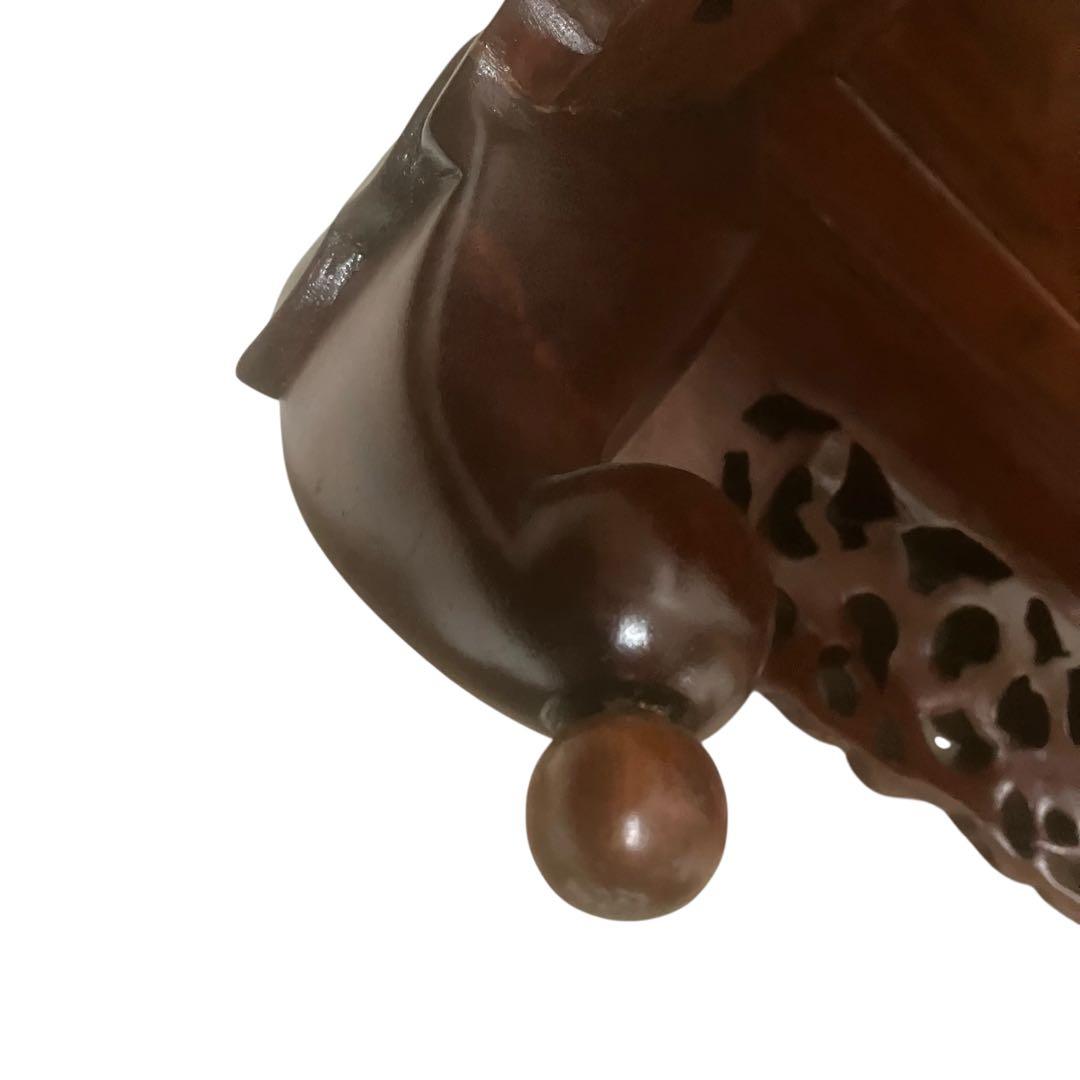 中国美術 透龍霊芝彫長方花台 唐木台 香炉台 盆栽台 飾台 紫檀花梨 古美術品