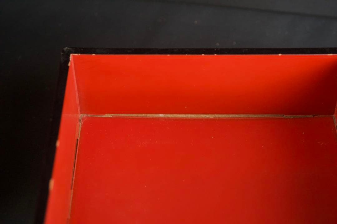 螺鈿細工 蒔絵 木製 五段 重箱 共箱 二枚蓋 時代品 青貝 検) 漆器 輪島塗