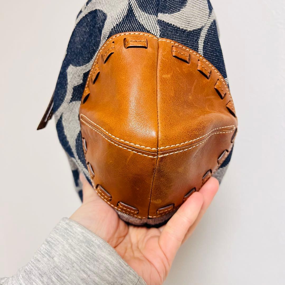 ✨美品 ✨COACH コーチ シグネチャー デニム レザー ワンショルダーバッグ