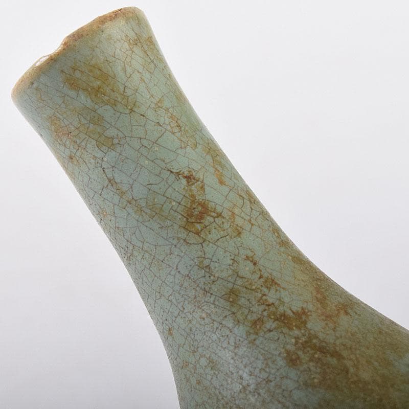 中国　龍泉窯　青磁　一輪挿し　時代箱付　M　R8638