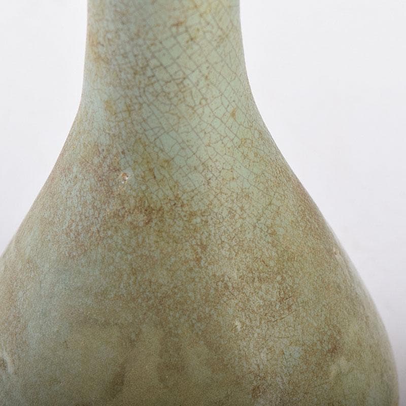 中国　龍泉窯　青磁　一輪挿し　時代箱付　M　R8638