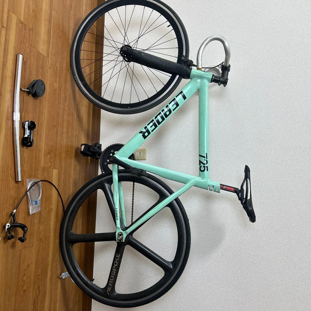 LEADER 725 完成車ピストバイク ミントグリーン エアロスポーク