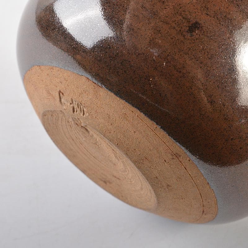 茶道具　京焼　万代草山作　文殊茶入　仕覆付　共箱　V　R6122