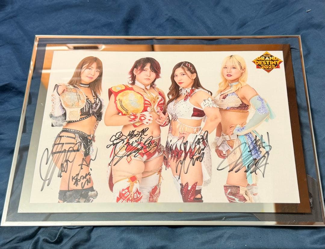 女子プロレス　マリーゴールド　ロイヤルシート　特典　4選手　サイン入りフレーム