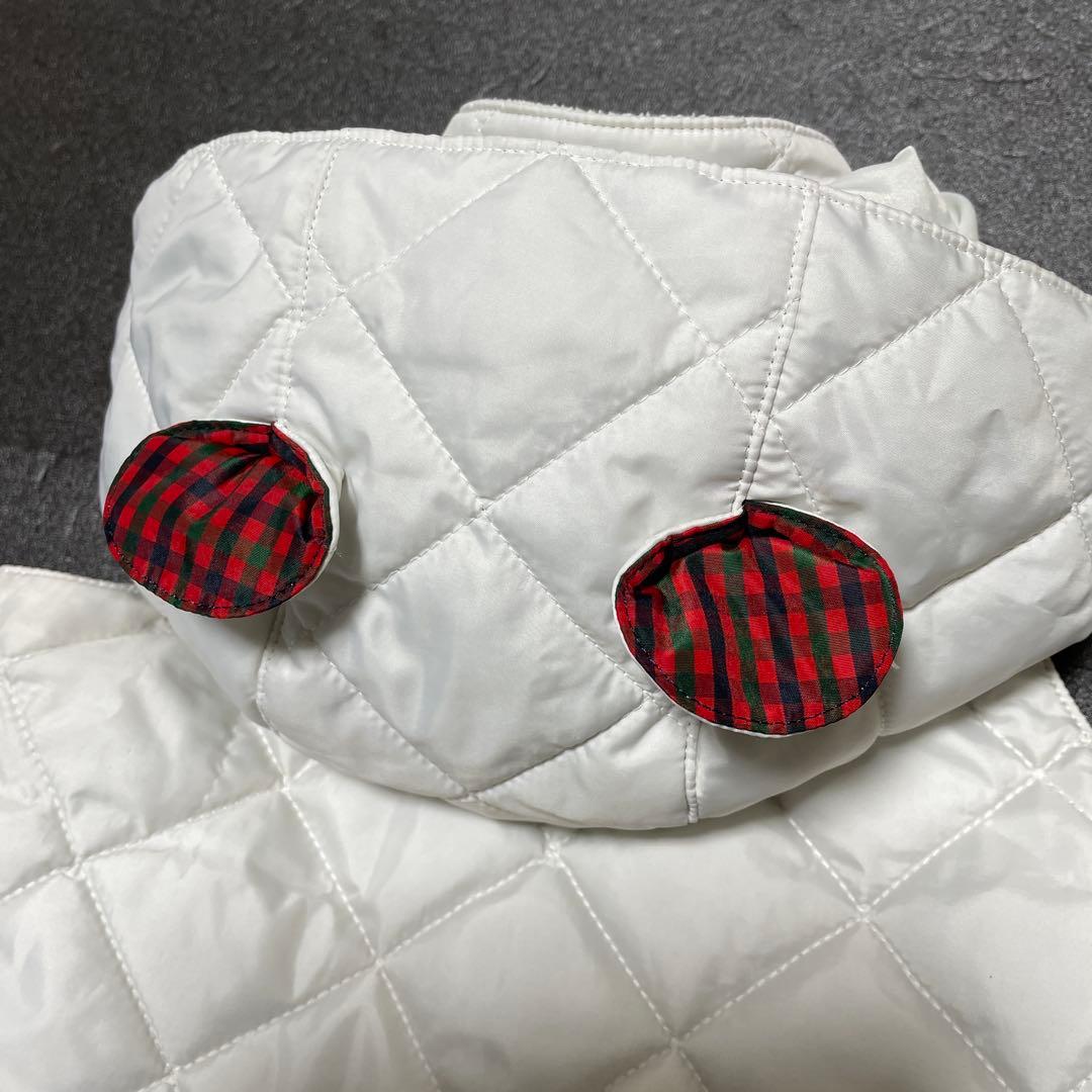 極美品familiarファミリア❤️ 素敵なフード付き中綿ベスト 80cm