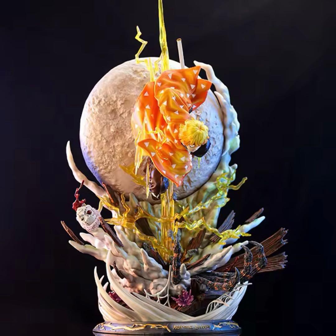 鬼滅の刃 我妻善逸 雷の呼吸 壱ノ型 霹靂一閃 フィギュア LEDライト付き