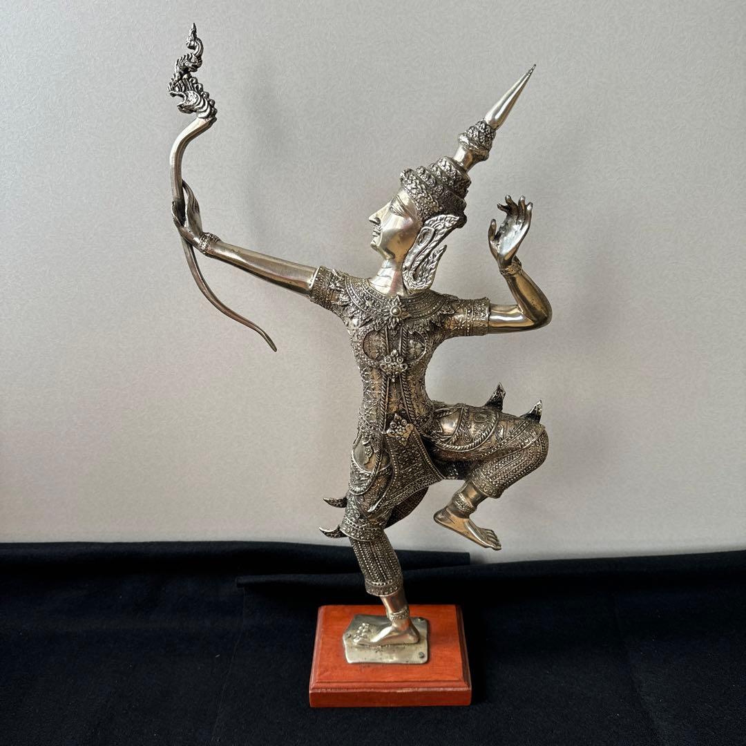 【重厚】【美品】金属製　踊る女性像　アジア　インテリア　約50cm 約3kg