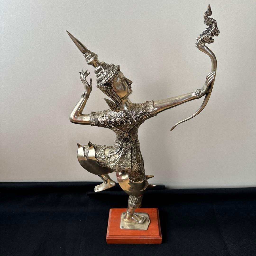 【重厚】【美品】金属製　踊る女性像　アジア　インテリア　約50cm 約3kg