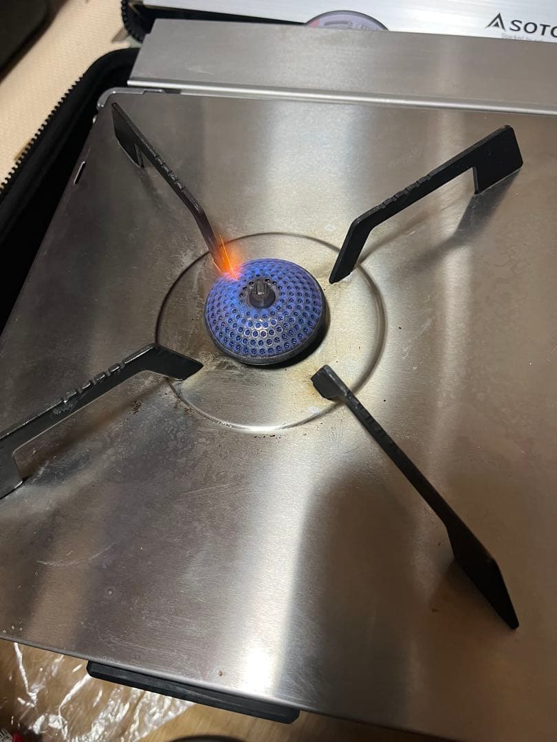 Asoto ツーバーナーコンロ ステンレス製 収納ケース　ミニテーブル付き