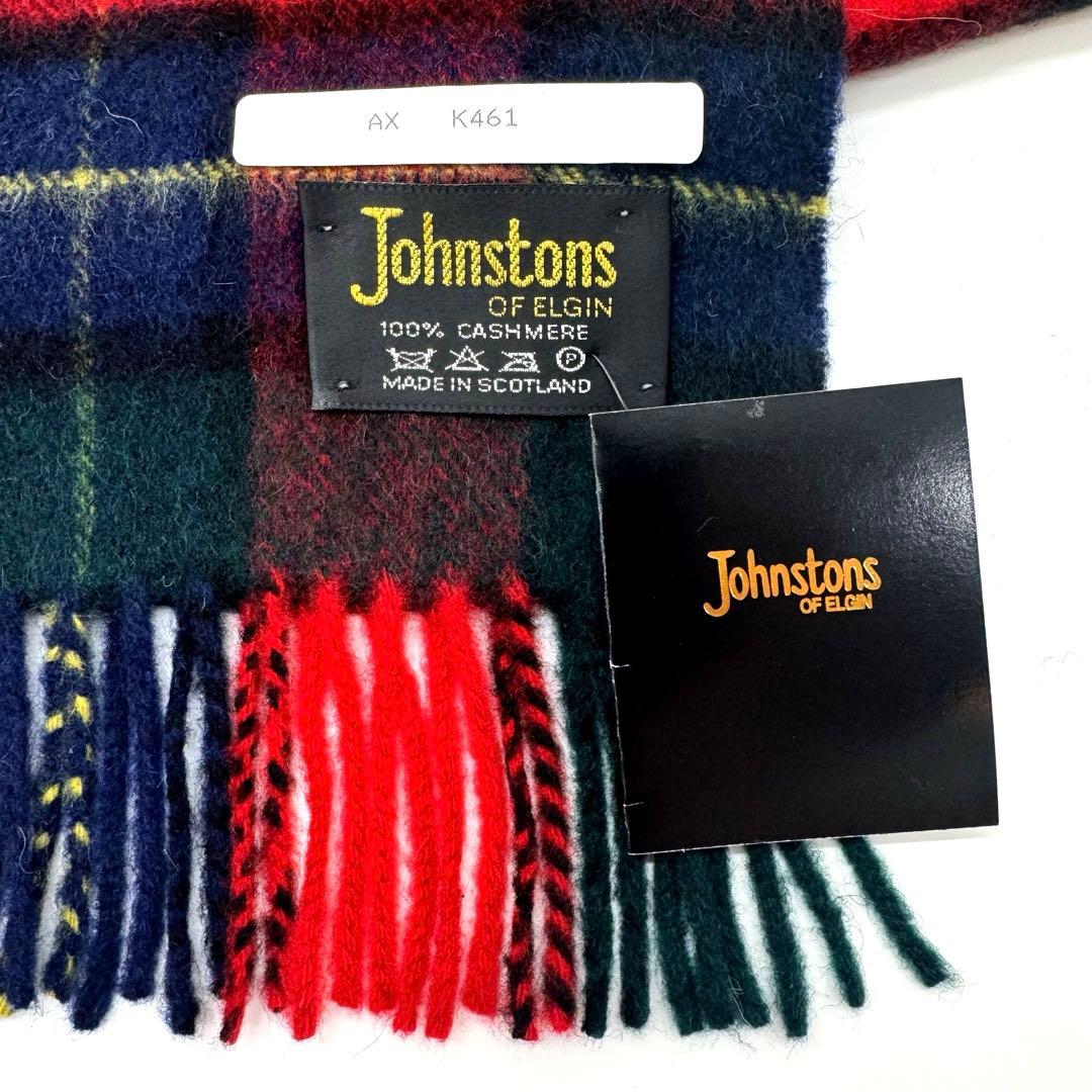 新品未使用 Johnstonsジョンストンズ カシミア100％ チェックマフラー