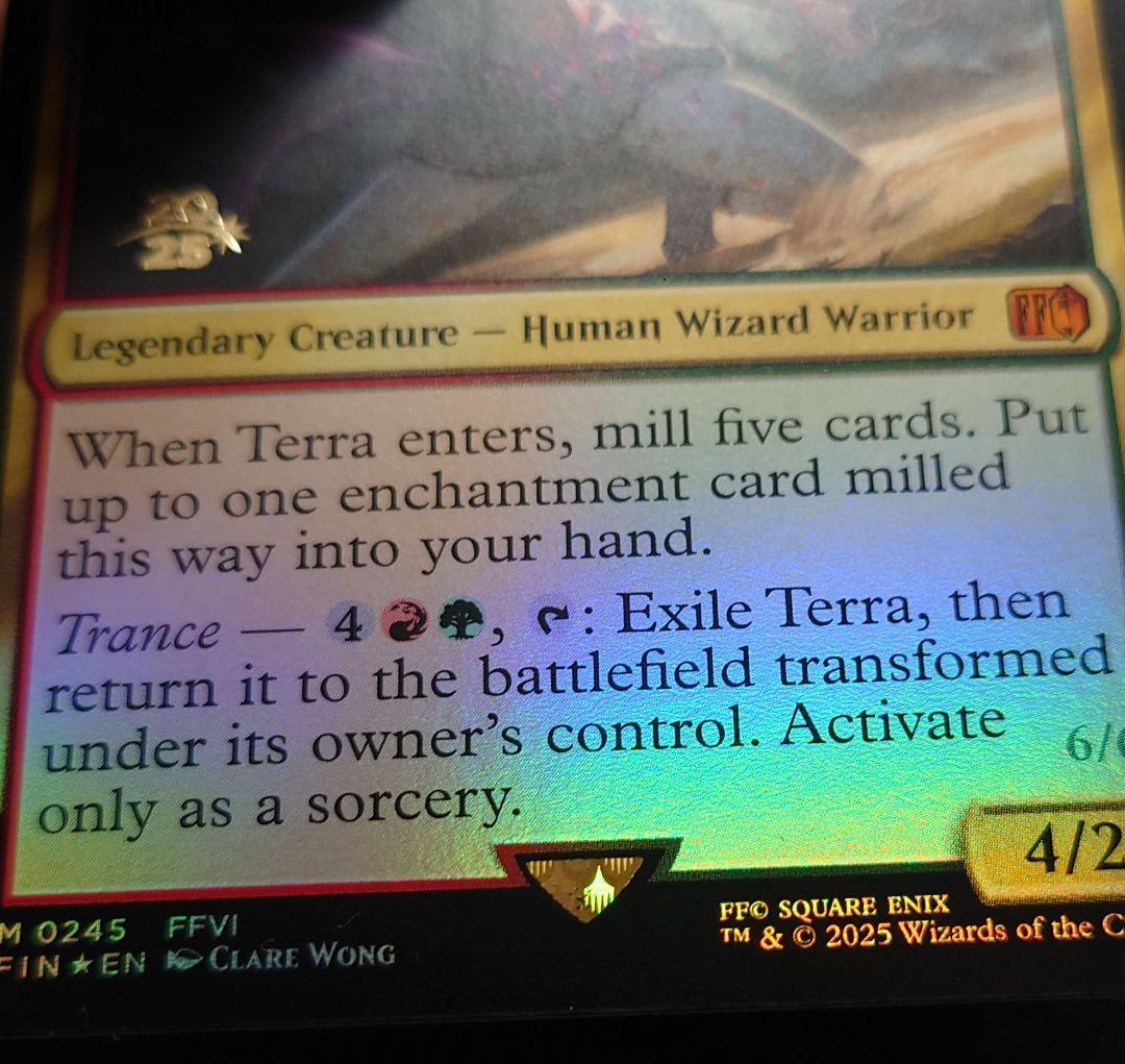 mtg 稀少エラー 反転ホロ 魔導戦士ティナ 金箔 プレリリース プロモ fin