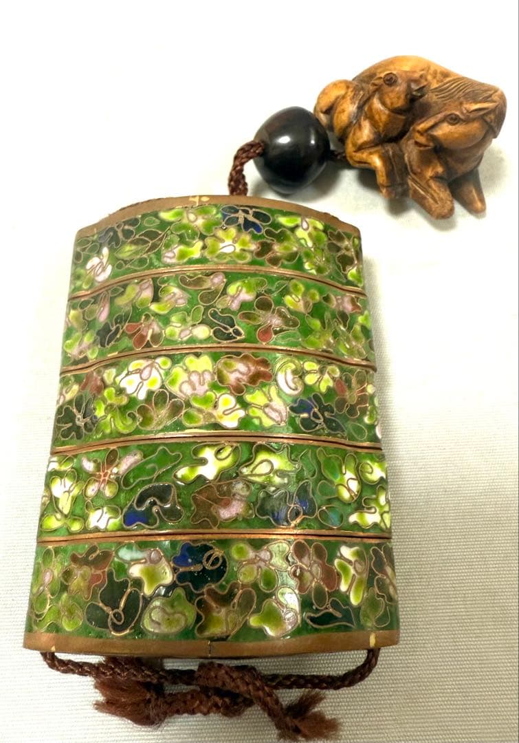 七宝焼　印籠　根付