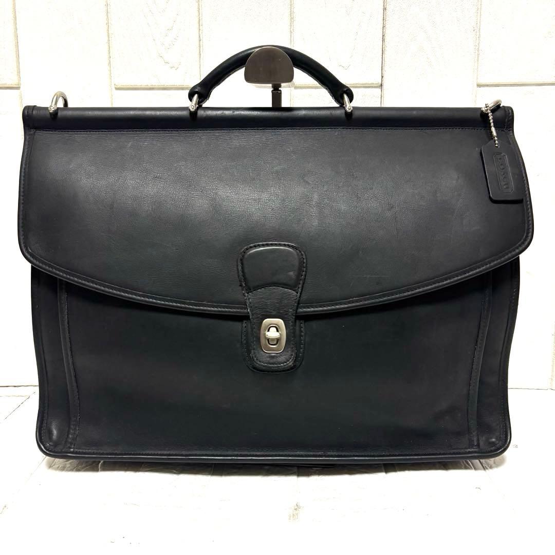 美品 OLD COACH ビジネスバッグ ウィリス ビークマン ターンロック 黒