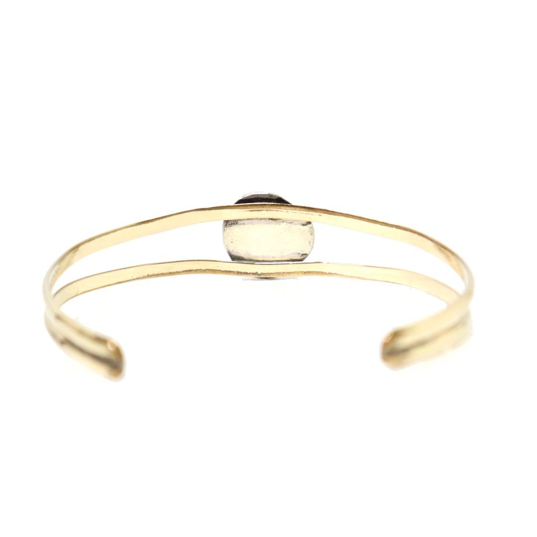 70s ビンテージ ナバホ シルバー ゴールド ターコイズ バングル ネイティブ