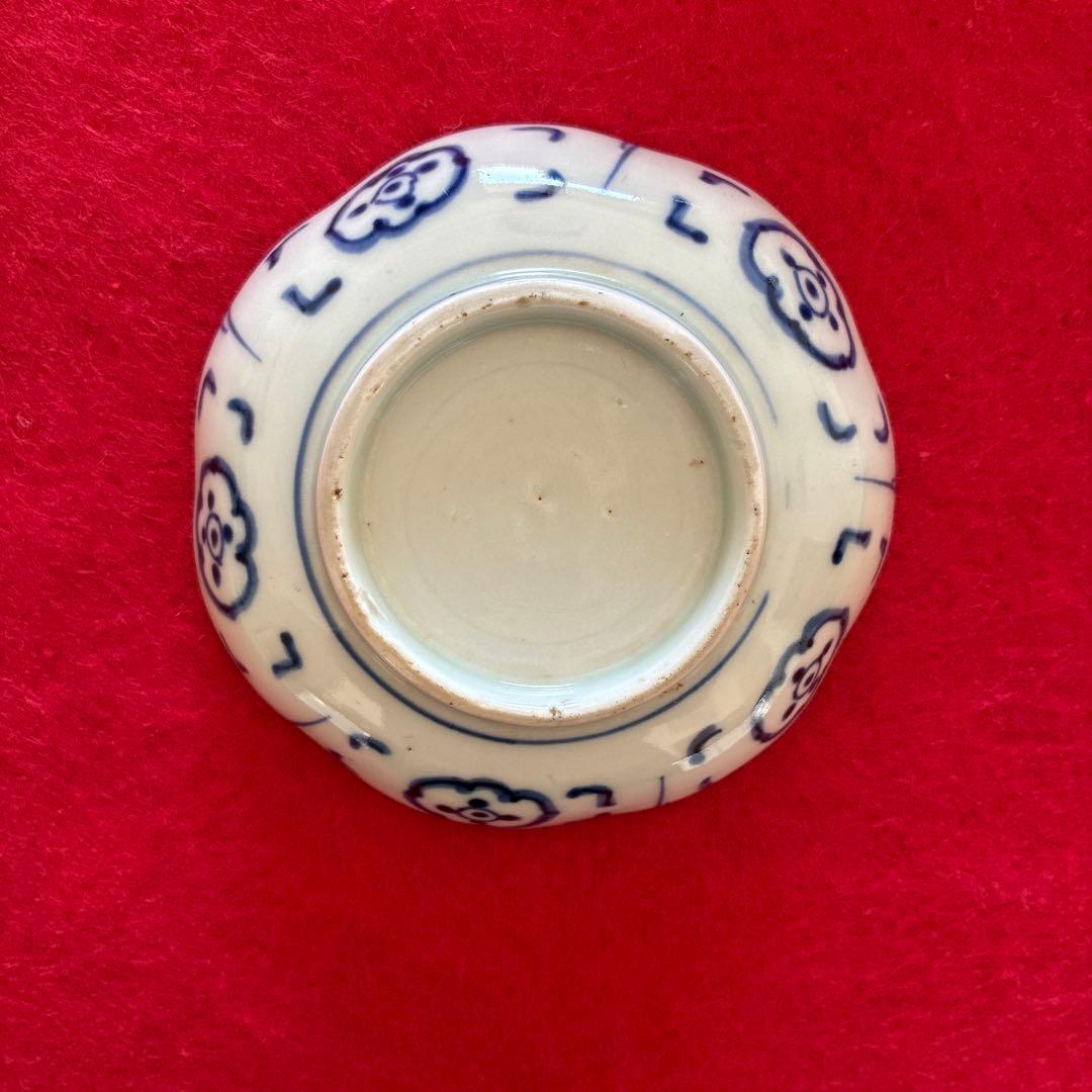 古伊万里　染付　花文　小皿　5枚組