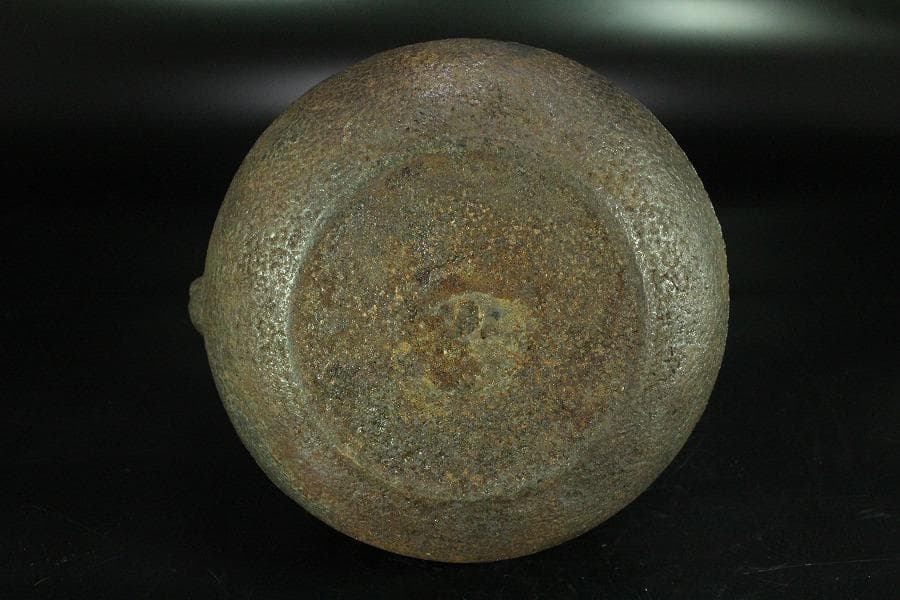 斑紫銅蓋 秋草地紋 鉄瓶(K-LC473)