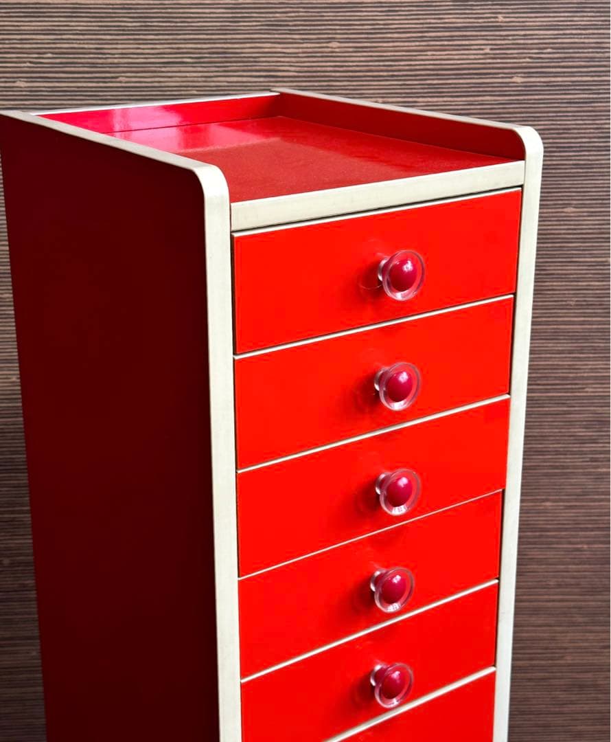 レトロポップ　カラーチェスト　シェルフ　たんす　10段　飾り棚　スペースエイジ