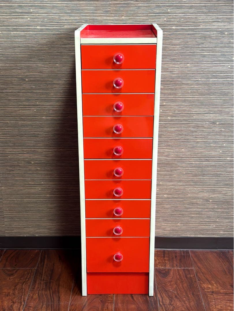 レトロポップ　カラーチェスト　シェルフ　たんす　10段　飾り棚　スペースエイジ