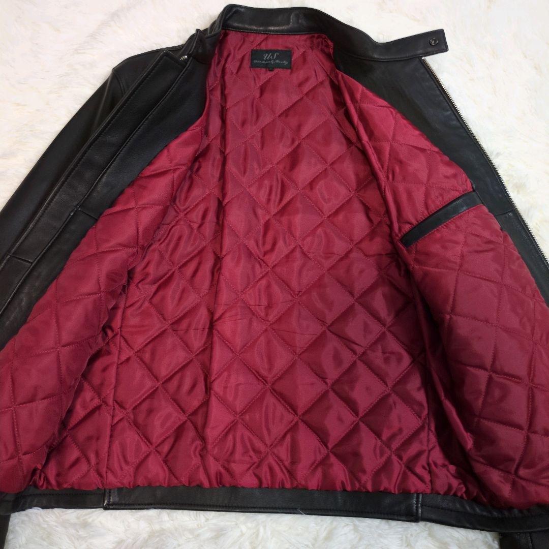 ユニオンステーション　メンズビギ　レザージャケット　羊革　ラムレザー　ブラック