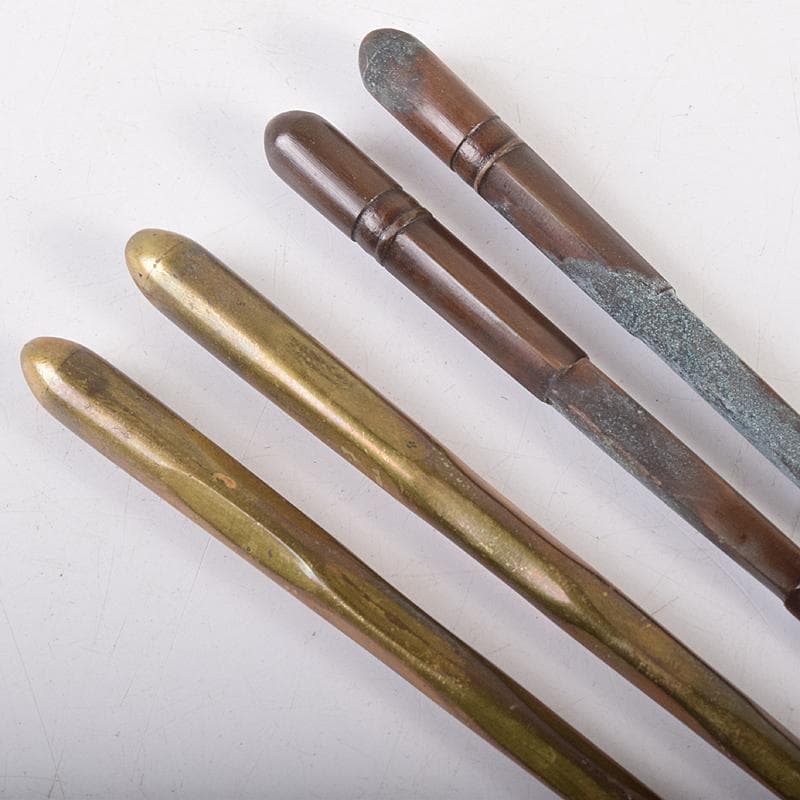 茶道具　猩々堂紹美造(紹美栄佑)　黄銅　火箸　二組　共箱　C　R8585