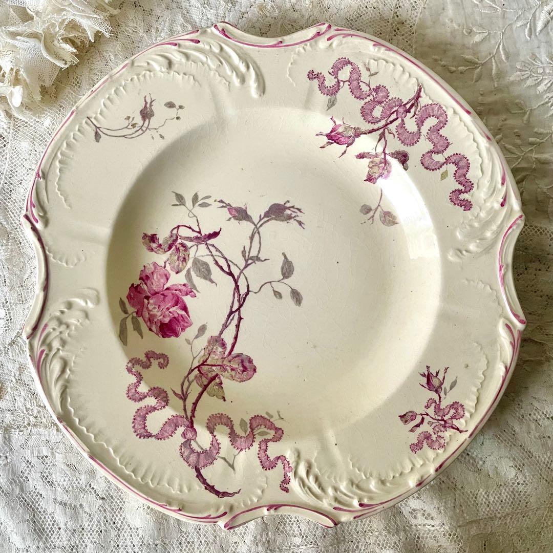 ぐ*る様 【希少レア美品】ジアン　ヴェルサイユプレート　ローズリボン　フランスア