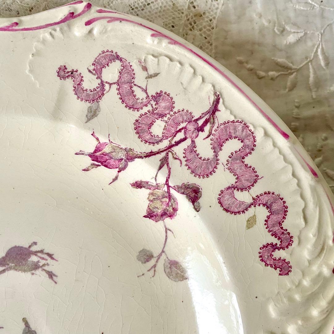 ぐ*る様 【希少レア美品】ジアン　ヴェルサイユプレート　ローズリボン　フランスア