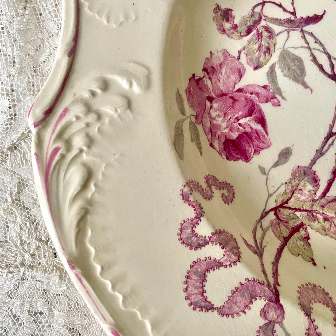 ぐ*る様 【希少レア美品】ジアン　ヴェルサイユプレート　ローズリボン　フランスア