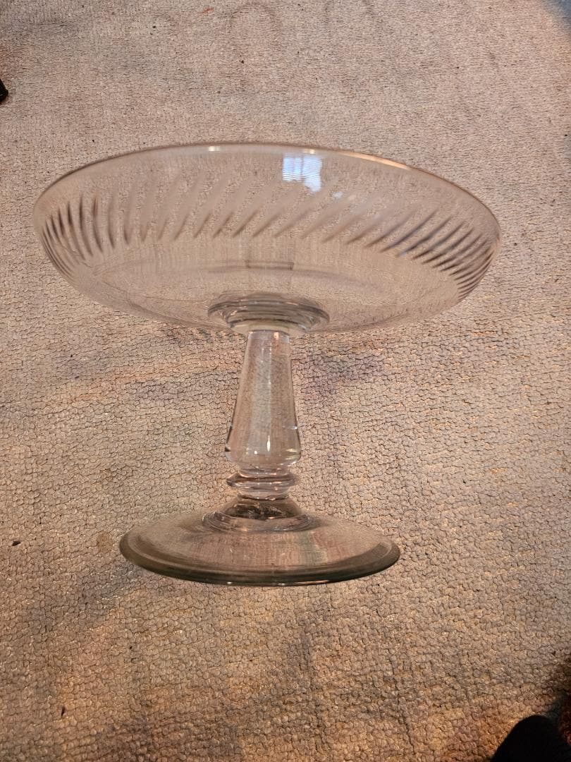 ウランガラス 大正辺りのコンポート皿