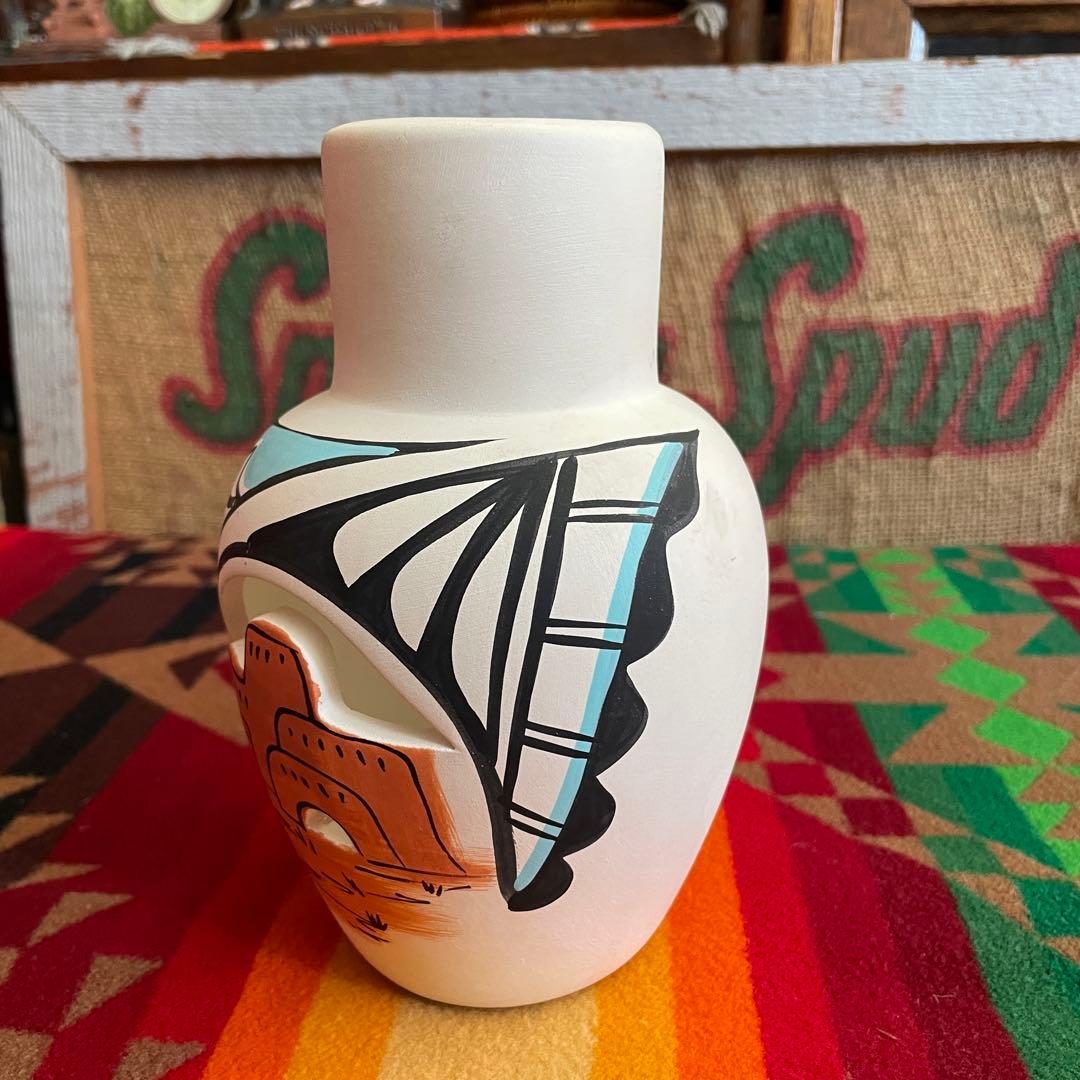 希少品！ネイティブアメリカンnavajo ナバホ族の壷　USAプエブロ雑貨チマヨ