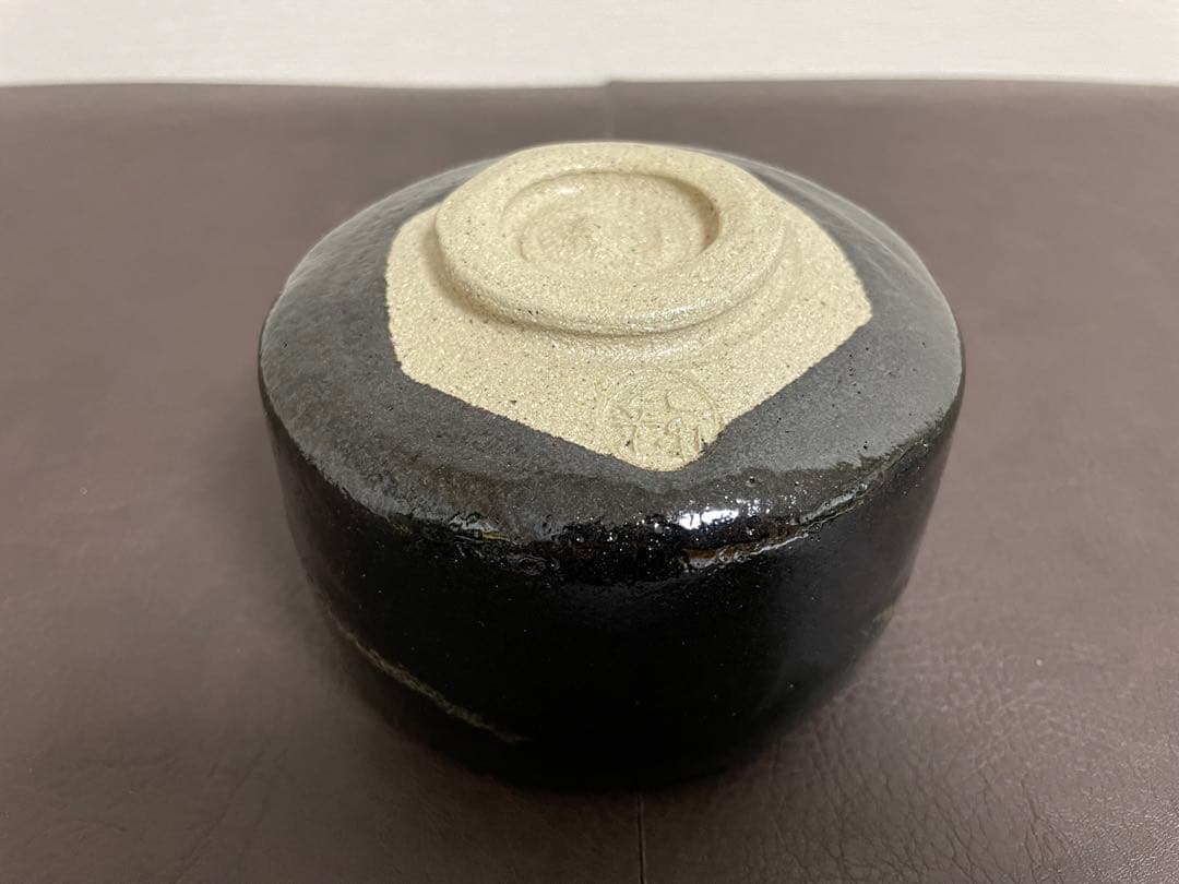 十代大樋長左衛門　黒茶盌　共箱　共布　栞　茶碗　大樋焼　楽茶碗　茶道具