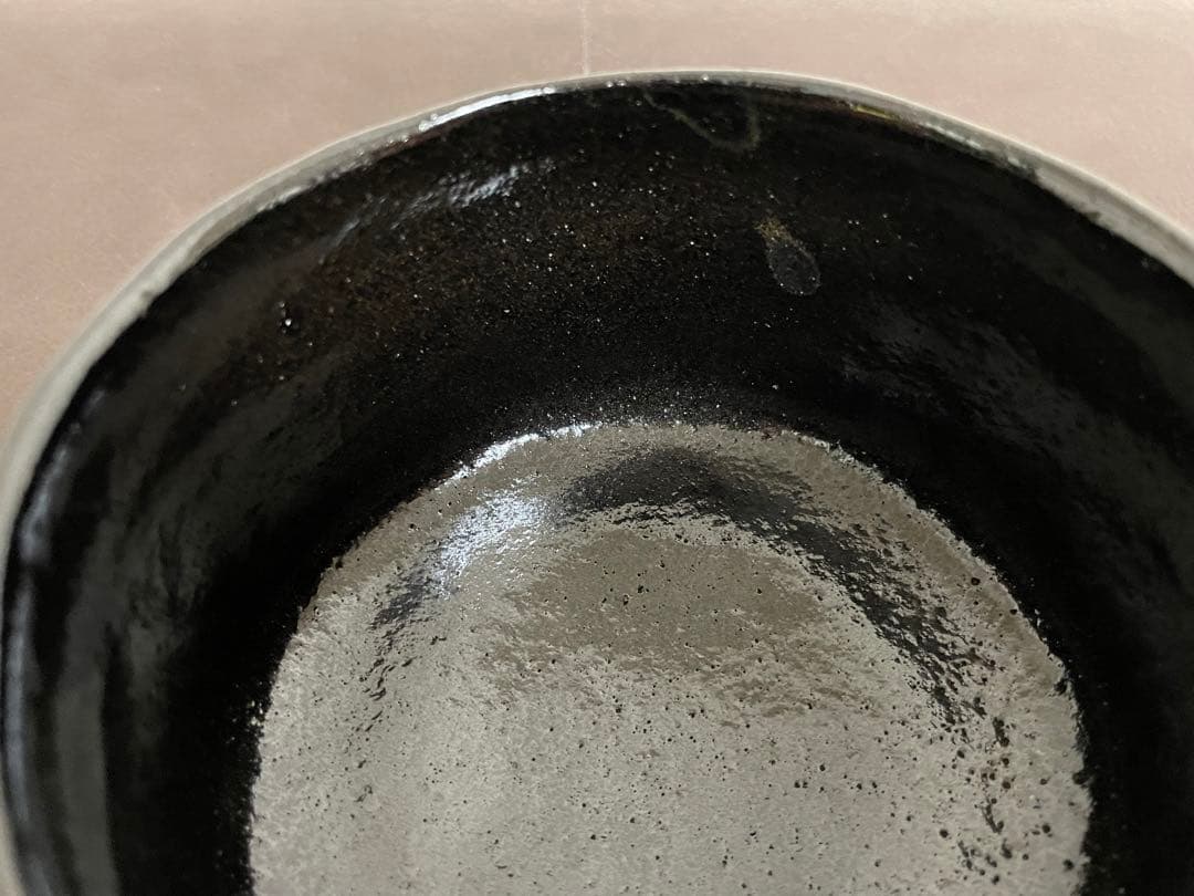 十代大樋長左衛門　黒茶盌　共箱　共布　栞　茶碗　大樋焼　楽茶碗　茶道具