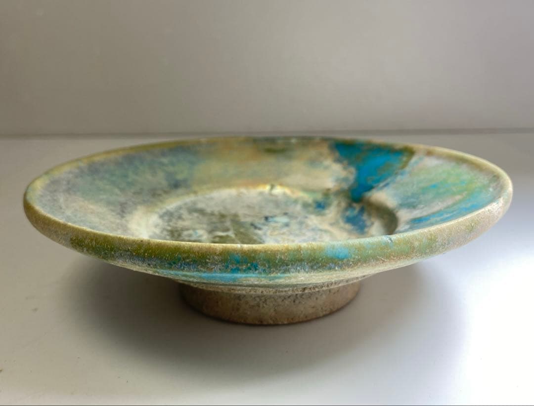 専用　古代　紀元前ペルシャ銀化茶碗　木箱付　直径約15㎝ 東Y7-0402☆2F