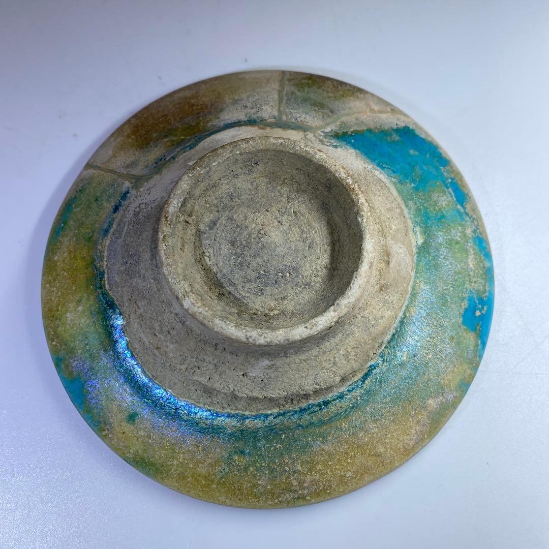 専用　古代　紀元前ペルシャ銀化茶碗　木箱付　直径約15㎝ 東Y7-0402☆2F